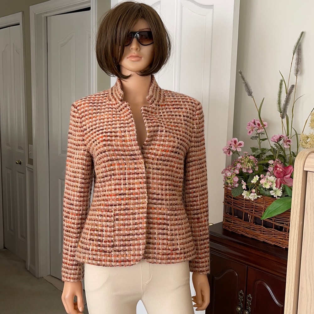 NWOT Talbots woven wool tweed multicolored blazer - Picture 2 of 10